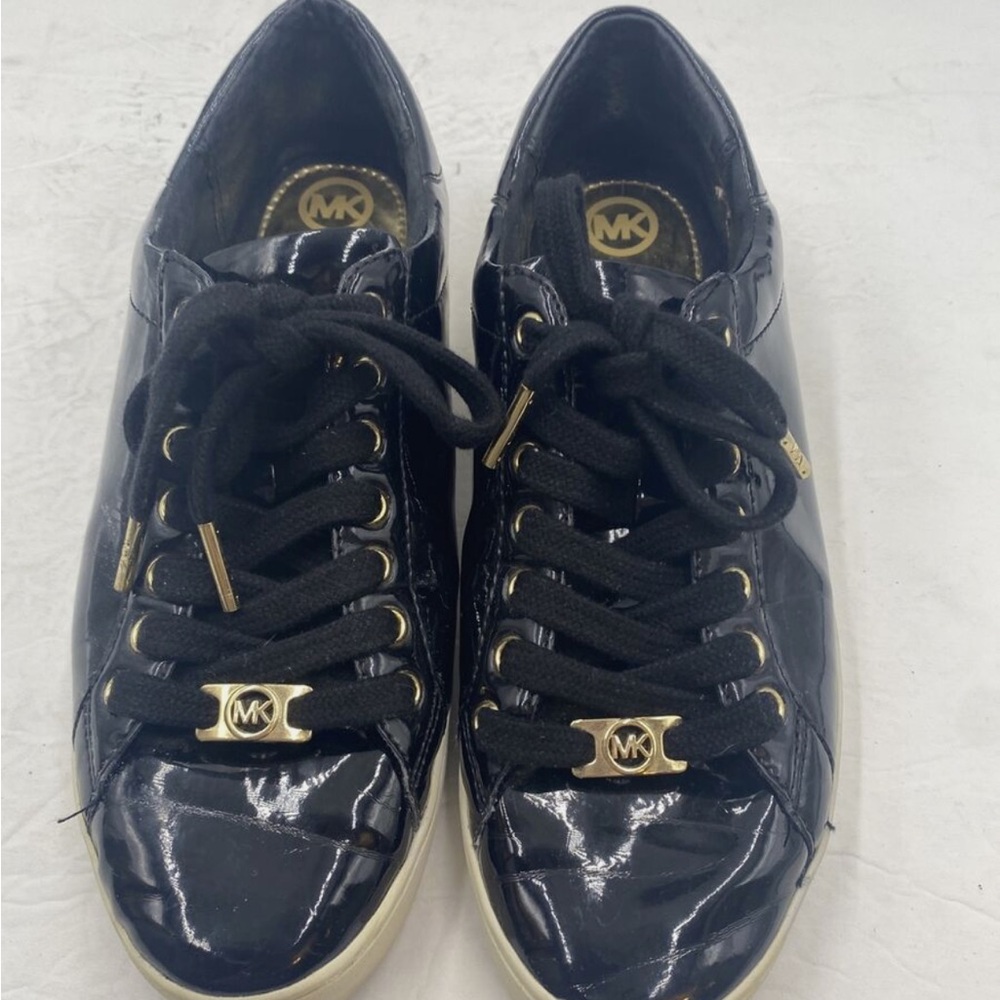 MK Black Patent Leather Sneakers